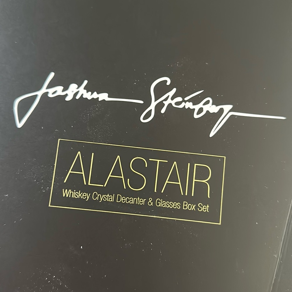Joshua Steinberg Alastair whisky crystal decanter and glasses box set - Picture 2 of 5